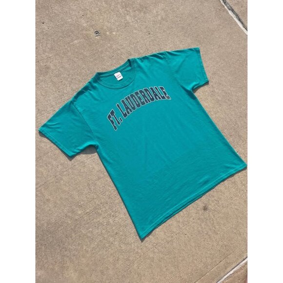 Teal / Light Green Fort Lauderdale Graphic Tee Faded - Picture 2 of 6